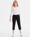 Style & Co Women's Mid-rise Comfort Waist Capri Pants, Regular & Petite, Exclusively At Macy's In Deep Black