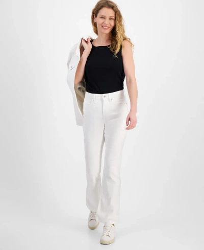 Style & Co Women's Mid-rise Curvy Bootcut Jeans, Regular, Short And Long Lengths, Created For Macy's In Bright White