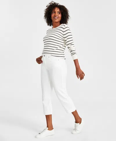 Style & Co Women's Mid-rise Curvy Capri Jeans, Created For Macy's In Bright White