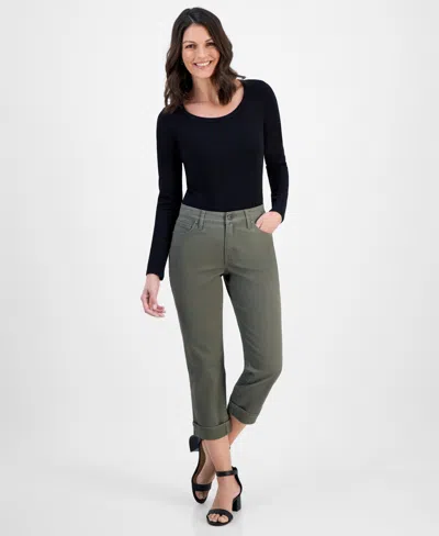 Style & Co Women's Mid-rise Curvy Capri Jeans, Exclusively At Macy's In Gray