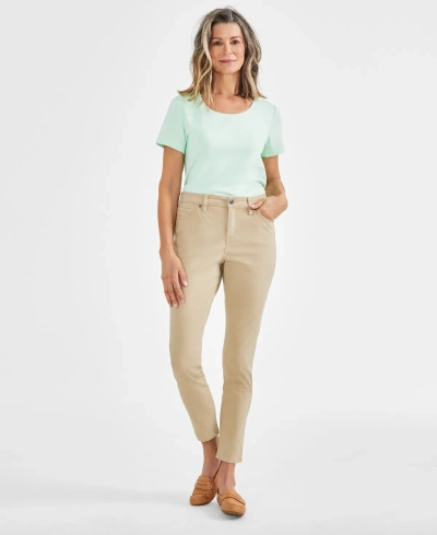 Style & Co Women's Mid Rise Curvy-fit Skinny Jeans, Created For Macy's In Travertine Tile