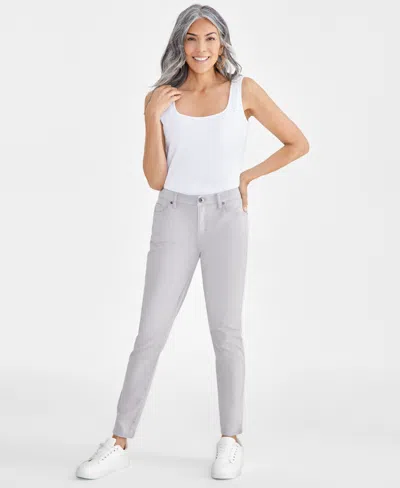 Style & Co Women's Mid-rise Curvy Skinny Pants, Created For Macy's In Opal Grey