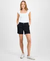 Style & Co Women's Mid-rise Denim Utility Shorts, Exclusively At Macy's
