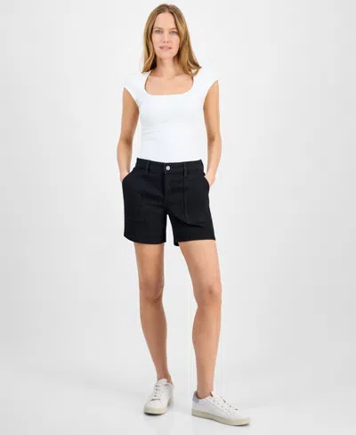 Style & Co Women's Mid-rise Denim Utility Shorts, Exclusively At Macy's