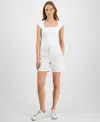 Style & Co Women's Mid-rise Denim Utility Shorts, Exclusively At Macy's