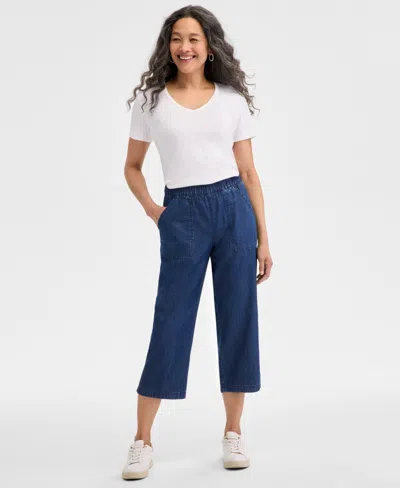 Style & Co Women's Mid-rise Pull-on Capri Pants, Regular & Petite, Exclusively At Macy's In Karen Dark