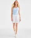 Style & Co Women's Cotton Drawstring Pull-on Shorts, Created For Macy's In White