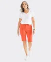 Style & Co Women's Mid-rise Raw-edge Bermuda Jean Shorts, Created For Macy's In Orange