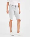 Style & Co Women's Mid-rise Raw-edge Bermuda Jean Shorts, Created For Macy's In Sedona Wash