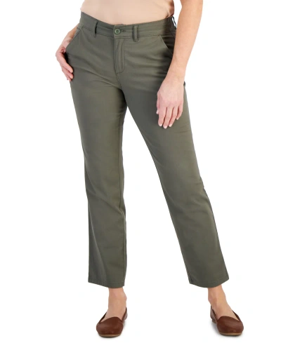 Style & Co Women's Mid-rise Straight Leg Chino Pants, Created For Macy's In Olive