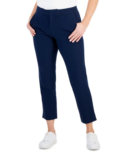 Style & Co Women's Mid Rise Straight-leg Pants, Created For Macy's In Industrial Blue