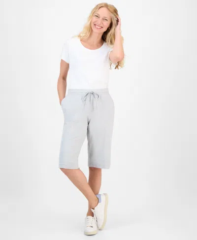 Style & Co Women's Mid Rise Sweatpant Bermuda Shorts, Created For Macy's