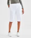 Style & Co Women's Mid Rise Sweatpant Bermuda Shorts, Created For Macy's In Bright White