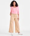 Style & Co Women's Mid Rise Wide-leg Cargo Pants, Macy's Exclusive In Brown