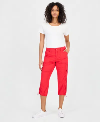 Style & Co Women's Mid-rise Cargo Capri Pants, Exclusively At Macy's In White