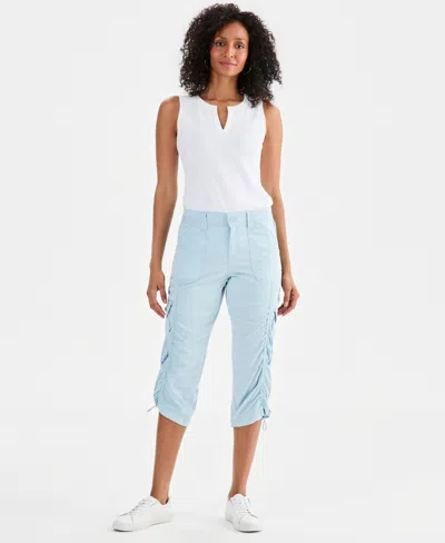 Style & Co Women's Mid-rise Cargo Capri Pants, Exclusively At Macy's In Blue