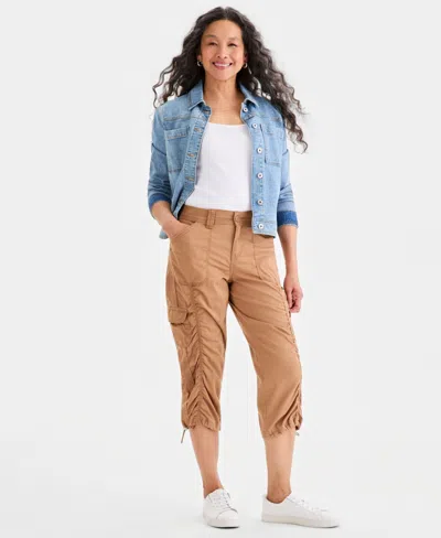 Style & Co Women's Mid-rise Cargo Capri Pants, Exclusively At Macy's In Brown