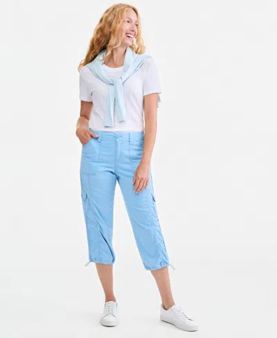 Style & Co Women's Mid-rise Cargo Capri Pants, Exclusively At Macy's In Blue