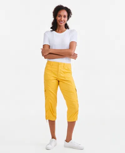 Style & Co Women's Mid-rise Cargo Capri Pants, Exclusively At Macy's In White