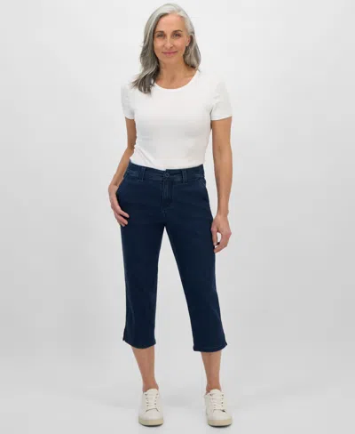 Style & Co Women's Mid-rise Comfort Waist Capri Pants, Exclusively At Macy's In Blue