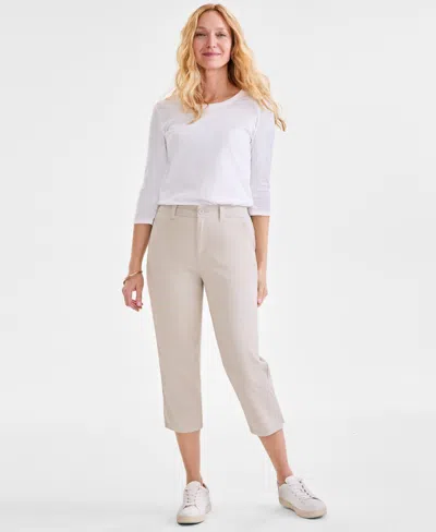 Style & Co Women's Mid-rise Comfort Waist Capri Pants, Exclusively At Macy's In Neutral