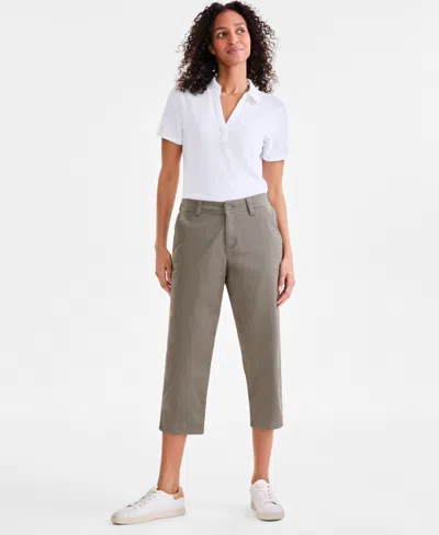 Style & Co Women's Mid-rise Comfort Waist Capri Pants, Exclusively At Macy's In Gray