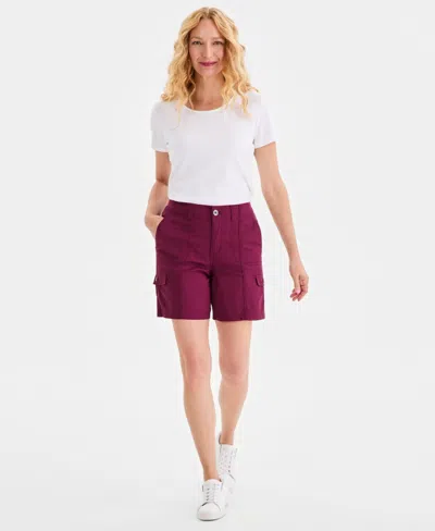 Style & Co Women's Mid-rise Comfort-waist Cargo Shorts, Exclusively At Macy's In Brown