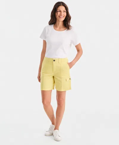 Style & Co Women's Mid-rise Comfort-waist Cargo Shorts, Exclusively At Macy's In Yellow
