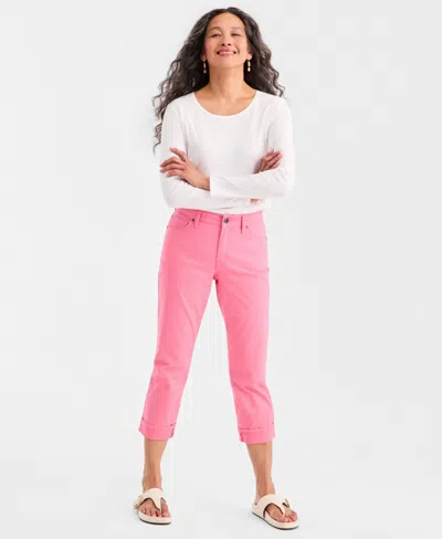 Style & Co Women's Mid-rise Curvy Capri Jeans, Exclusively At Macy's In Brown