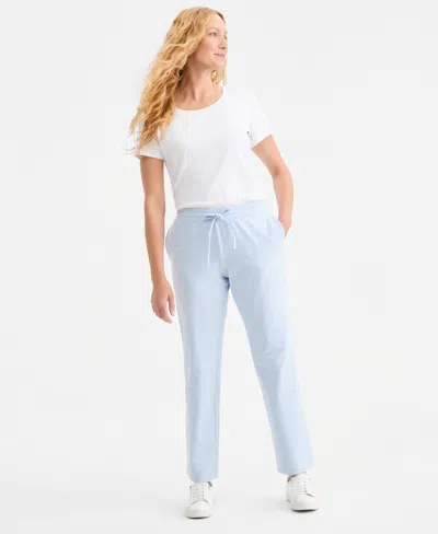 Style & Co Women's Mid-rise Drawstring-waist Sweatpants, Created For Macy's In Blue