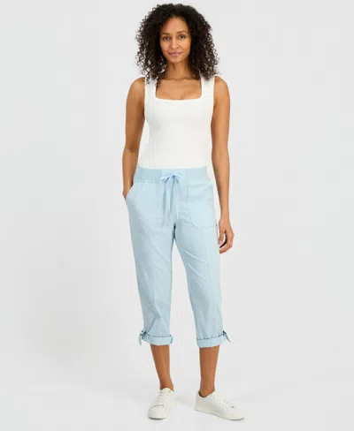 Style & Co Women's Mid-rise Pull-on Capri Pants, Exclusively At Macy's In White