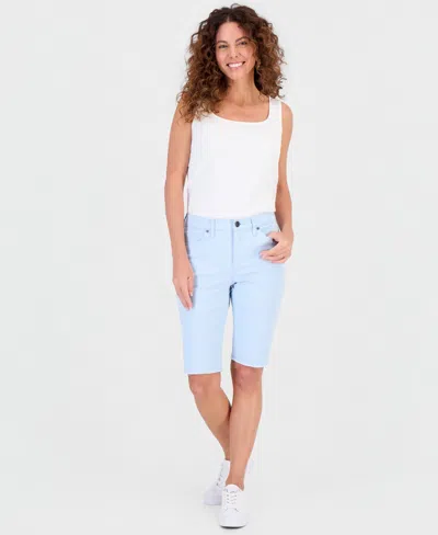 Style & Co Women's Mid-rise Raw-edge Bermuda Jean Shorts, Created For Macy's In Multi