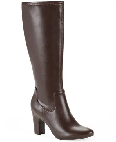 Style & Co Women's Mollyy Stretch Almond Toe Tall Boots, Macy's Exclusive In Bittersweet