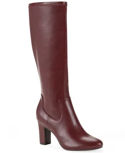 Style & Co Women's Mollyy Stretch Almond Toe Tall Boots, Macy's Exclusive In Port