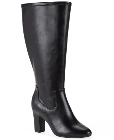 Style & Co Women's Mollyy Stretch Full-zip Extra Wide Calf Tall Boots, Macy's Exclusive In Black Extra Wide Calf