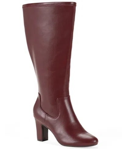 Style & Co Women's Mollyy Stretch Full-zip Extra Wide Calf Tall Boots, Macy's Exclusive In Port Extra Wide Calf