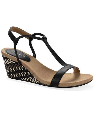 Style & Co Women's Mulan Wedge Sandals, Created For Macy's In Black