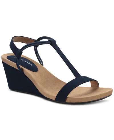Style & Co Women's Mulan Wedge Sandals, Created For Macy's In Navy
