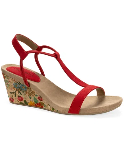 Style & Co Women's Mulan Wedge Sandals, Created For Macy's In Red