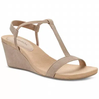 Style & Co Women's Mulanf Wedge Heel Slingback Sandals In Taupe