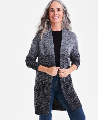 Style & Co Women's Ombre Open Front Cardigan, Macy's Exclusive In Gray