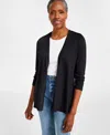 Style & Co Women's Open-front Cardigan, Created For Macy's In Black