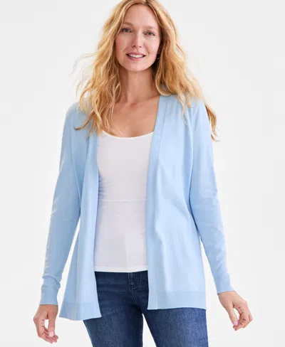 Style & Co Women's Open Front Cardigan Sweater, Created For Macy's In Dream Blue
