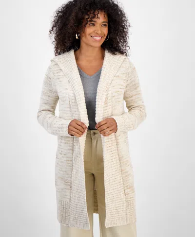 Style & Co Women's Open-front Hooded Cardigan, Macy's Exclusive In White