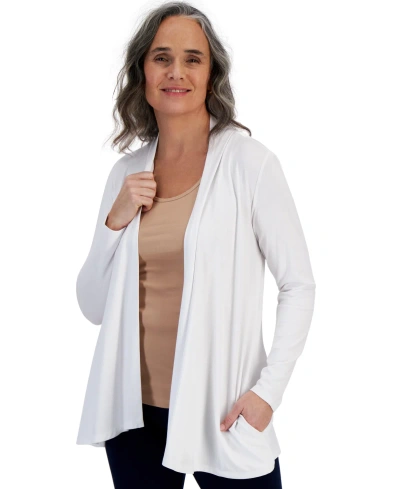 Style & Co Women's Open-front Knit Cardigan, Created For Macy's In Bright White