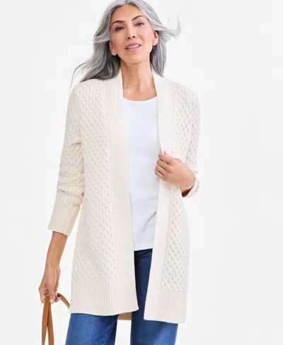 Style & Co Women's Open Front Stitch Cardigan Sweater, Macy's Exclusive In Palomino