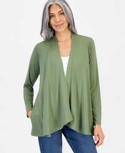 Style & Co Women's Open-front Knit Cardigan, Created For Macy's In Green