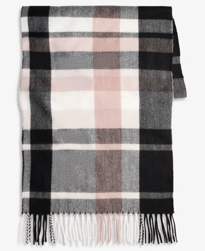 Style & Co Women's Overscale Plaid Blanket Wrap Scarf, Macy's Exclusive In Black Neutral