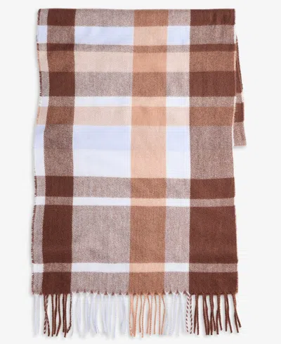 Style & Co Women's Overscale Plaid Blanket Wrap Scarf, Macy's Exclusive In Blue,brown