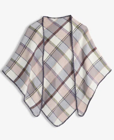 Style & Co Women's Overscale Plaid Woven Triangle Scarf, Macy's Exclusive In Grey
